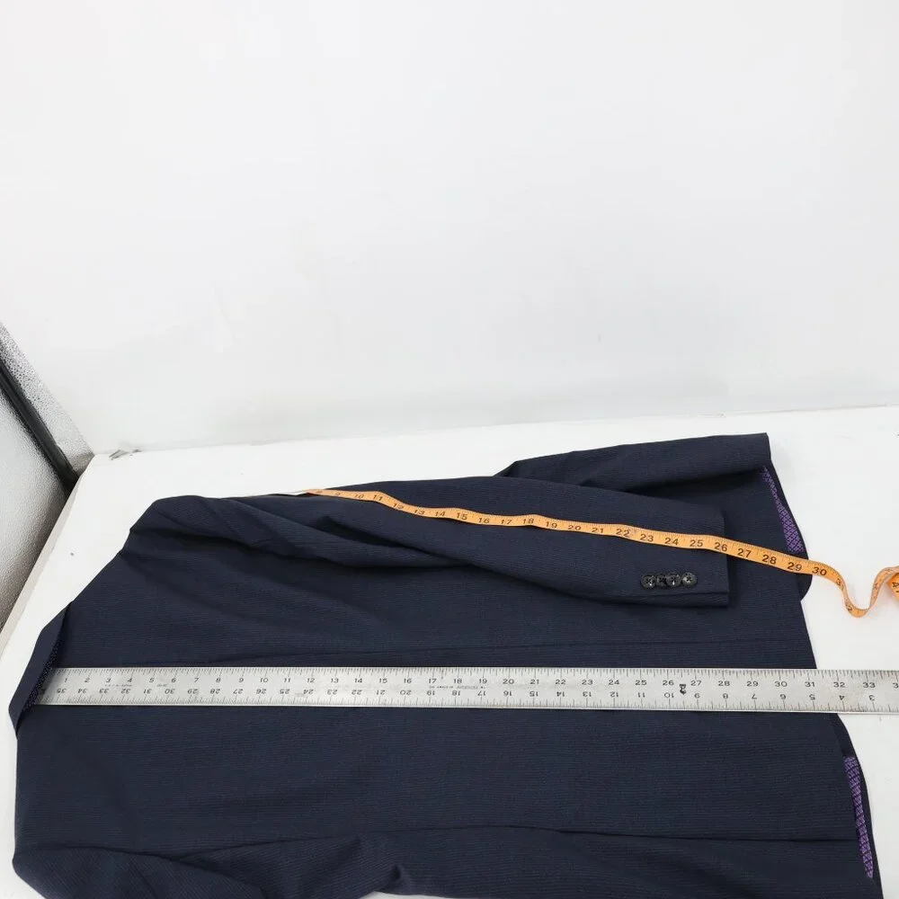 Ted Baker Endurance Suit Mens 40L 35x33 Jay ct wool striped 2 piece blue pants